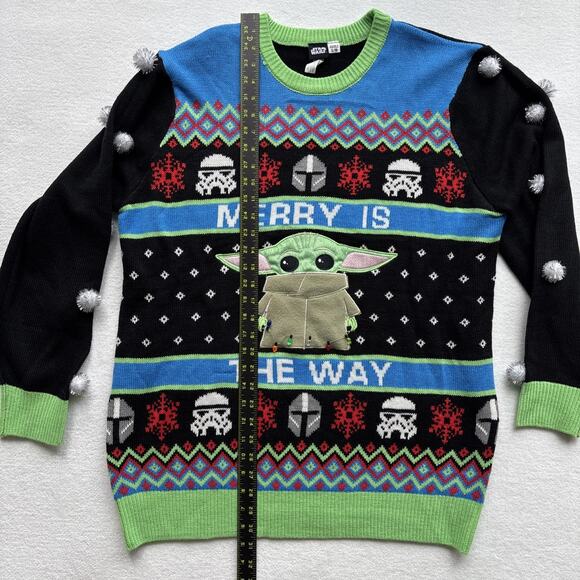 Star Wars Licensed Unisex Ugly Christmas Sweater Adult Small Medium Yoda Warm - Picture 13 of 16
